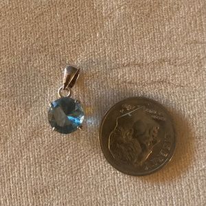 Blue topaz and sterling silver pendant